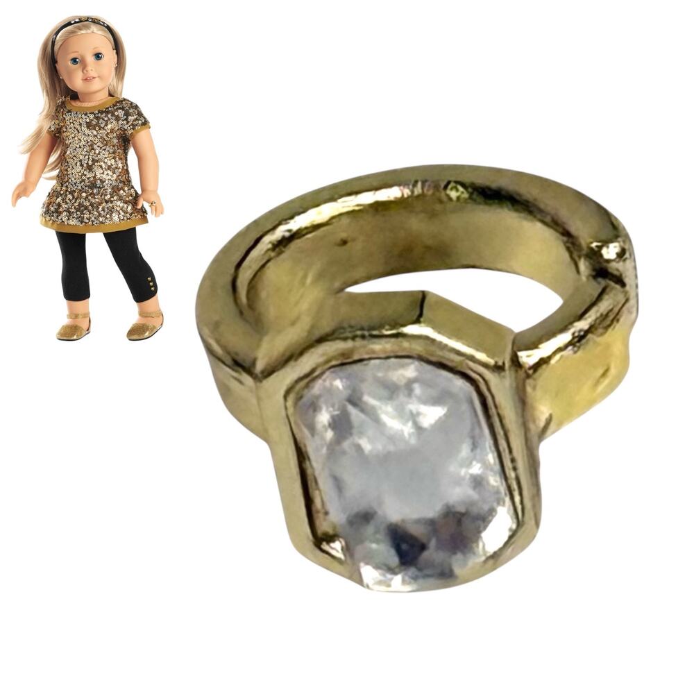 American Girl Gold Ring Sparkle Gem Sequin Tunic Accessory 18" Doll Jewelry New